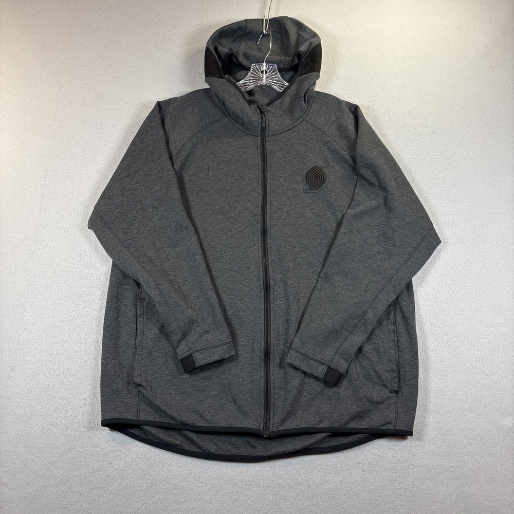 Nike Portland Trailblazers Womens Charcoal Showtime Tech Fleece Zip Up Hoodie XL